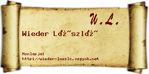 Wieder László névjegykártya